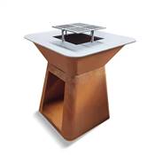 Brasero acier corten avec plancha carre 100x100cm