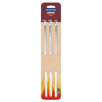 Brochettes Tramontina Churrasco inox 30cm - 6 pièces