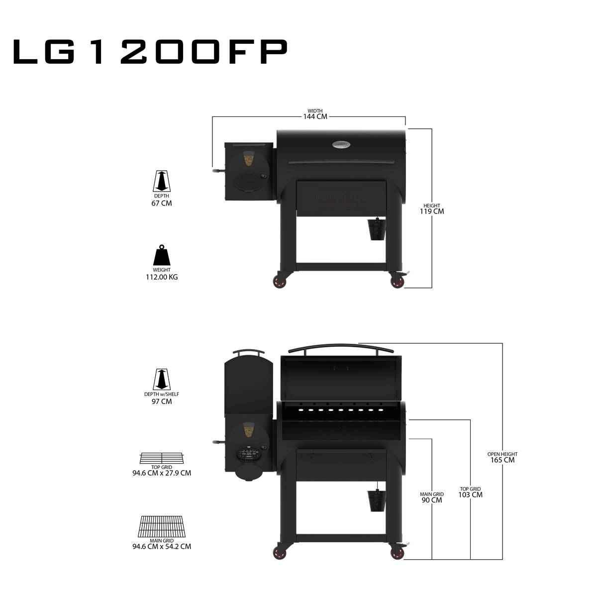 Housse barbecue à pellets Louisiana LG1200FL - Barbecue & Co