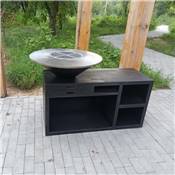 Brasero Ø100cm finition noire avec socle XL