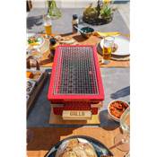 Barbecue de table rectangulaire rouge Osaka Shichirin Grllr
