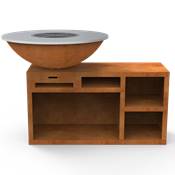 Brasero Ø100cm Acier Corten avec socle XL