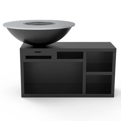 Brasero Ø100cm finition noire avec socle XL