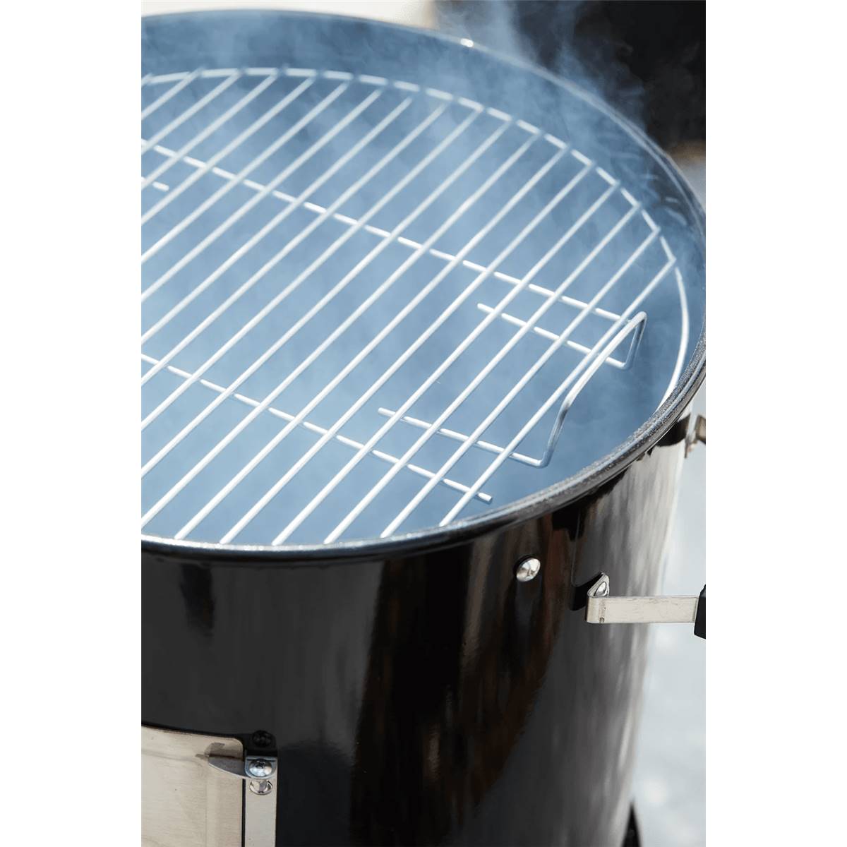 Barbecook Oskar M fumoir 3 en 1, fumoir, barbecue et brasero pour fumage à  chaud et froid, en émail noir, grille 44cm, 61X54X112cm