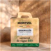 Montvel Granulés de Bois Sarment de Vigne Bio - Origine France - 7kgs
