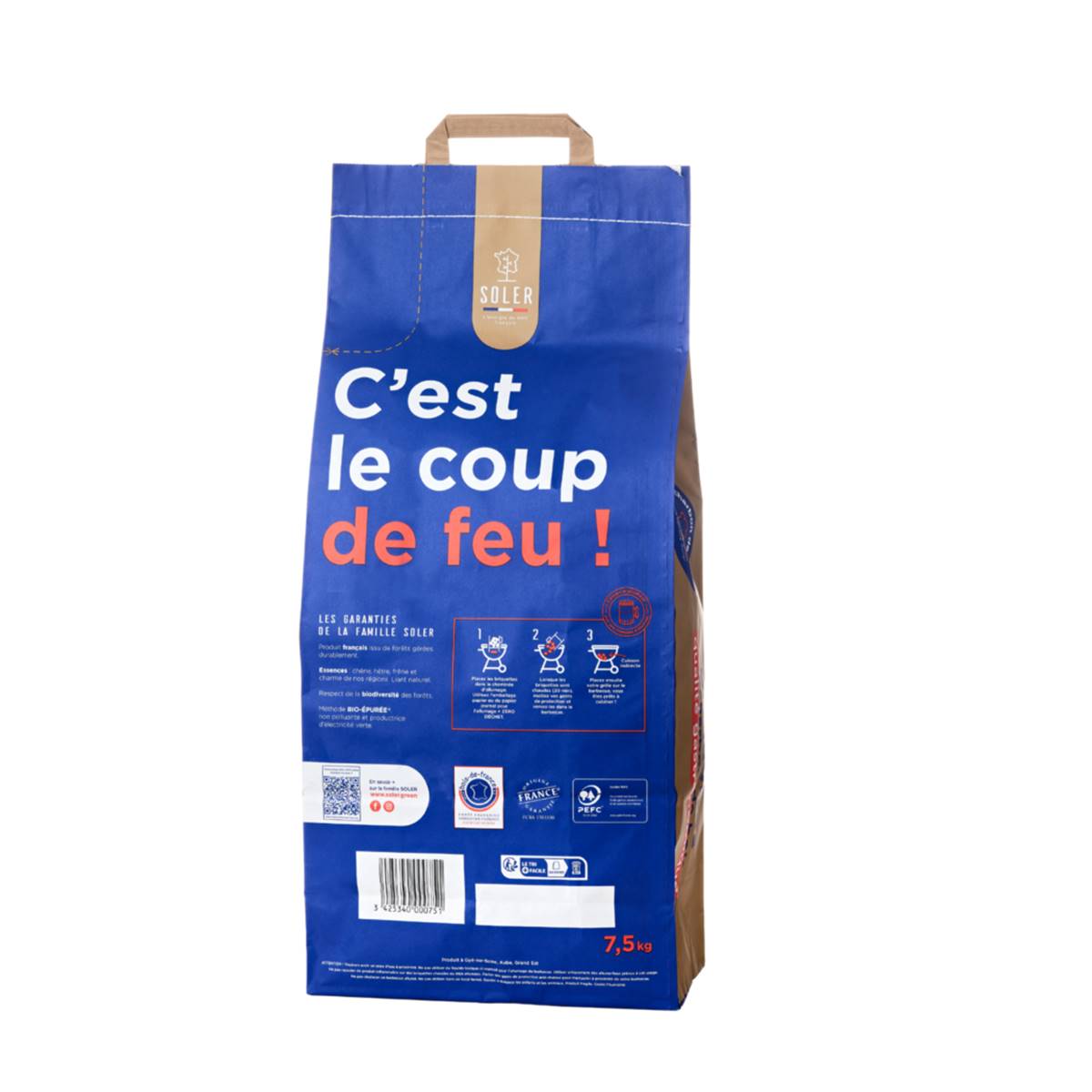 BARBECUE FRANCE  Briquettes de charbon Soler 7,5kg