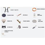 Kamado Monolith - TWO 66 Noir + Chariot + Housse + Pierre à pizza