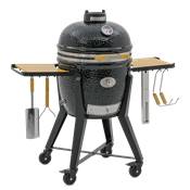 Kamado Monolith - TWO 55 Noir + Chariot + Housse + Pierre à pizza