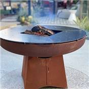 Brasero Ø100cm acier corten avec socle fermé