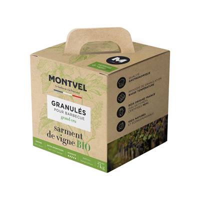 Montvel Granulés de Bois Sarment de Vigne Bio - Origine France - 7kgs