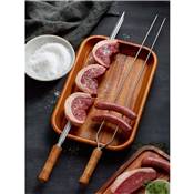 Broche double Tramontina Churrasco inox et bois 65cm