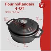 Faitout en fonte 3,8 L Victoria pré-traité