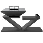Brasero Double Z finition noire avec plancha carrée 90x90cm