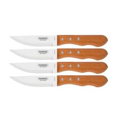 Couteaux à steak Jumbo 4pcs - Inox et bois