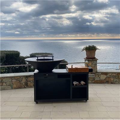 Brasero Ø100cm finition noire avec socle XL