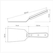 Spatule coudée Churrasco  9x27cm inox & bois