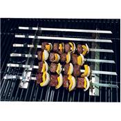 Lot 6 brochettes 43cm avec support en acier inoxydable