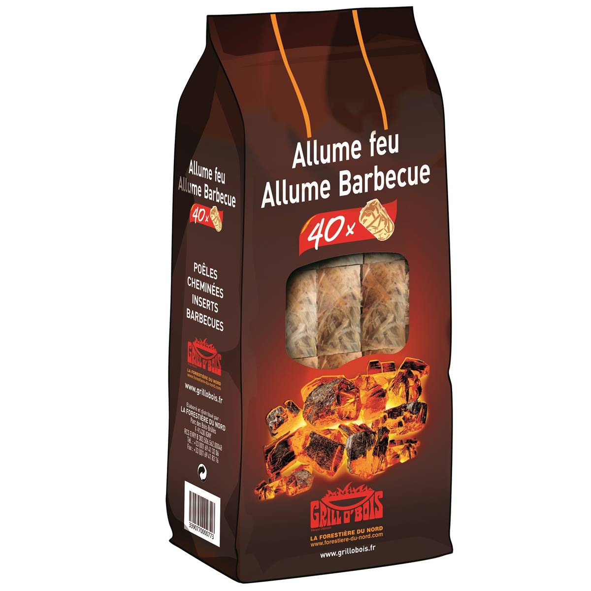 Allume feu de gril et cheminée 1carton 1 kg-80 ballotins