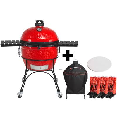 Pack Promo Kamado Big Joe 2 + housse + pierre pizza + 3 sacs charbon